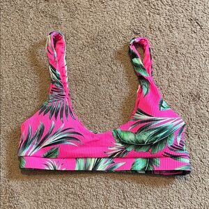 Tropical Pink and Green Bikini Top